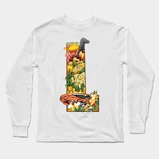 Copy of Initial Letter L doodle art Long Sleeve T-Shirt